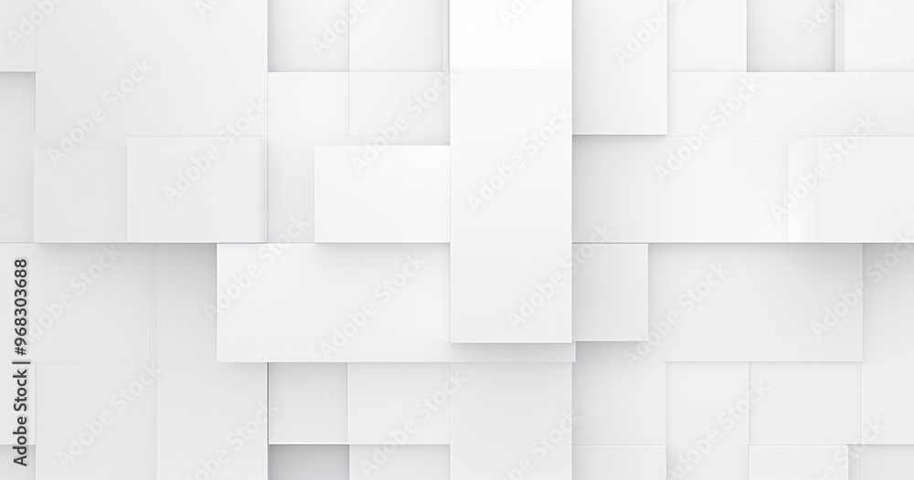Aufkleber a textured background featuring an abstract arrangement of white geometric shapes and rectangles.