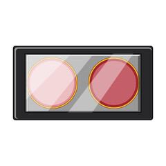 matte blush compact cartoon. glow highlight, contour blend, brush pigment matte blush compact sign. isolated symbol vector illustration
