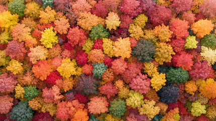 vibrant fall foliage in a boreal forest, showcasing a rich tapestry of autumn colors and the natural beauty of the changing season