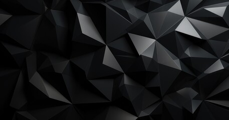 Fototapeta premium A textured black geometric background featuring angular shapes and a three-dimensional appearance.