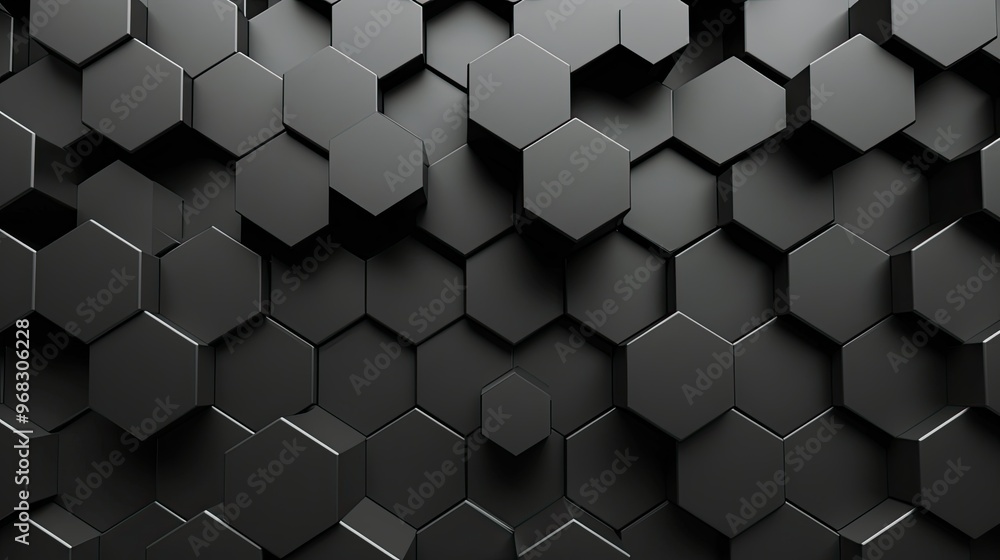 Aufkleber a textured black hexagonal pattern creating a modern, sleek background.