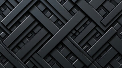 Fototapeta premium A textured black surface featuring a woven pattern, ideal for backgrounds or design elements.