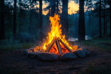 Campfire in the Forest