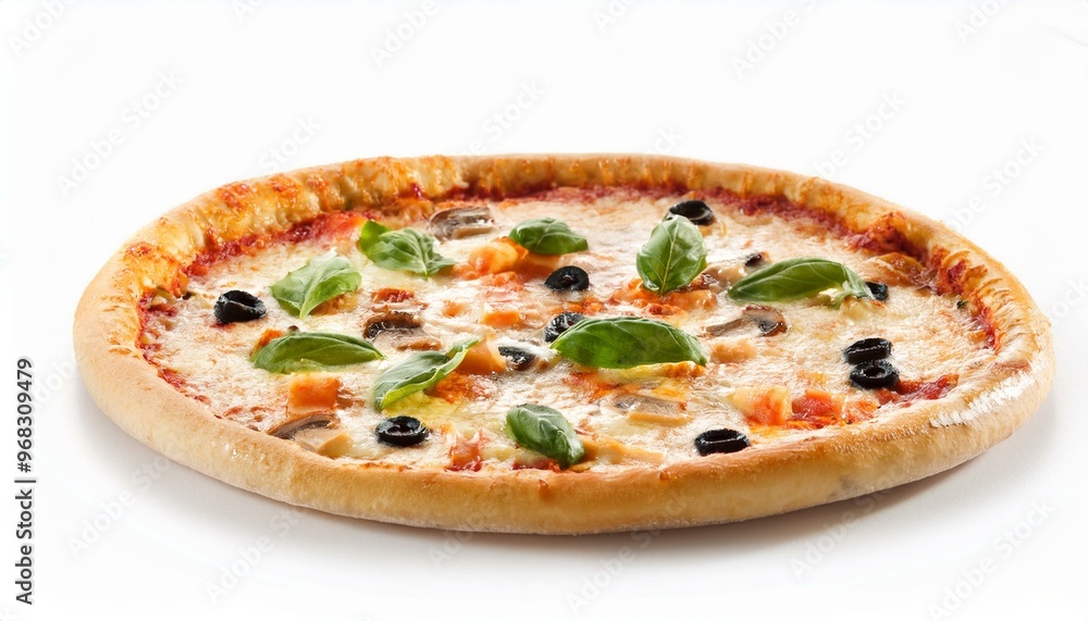 Wall mural pizza white background