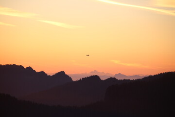 Helicopter in the smokey sunset