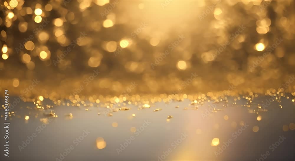Poster gold glitter background with sparkle shine light confetti abstract motion background shining gold pa