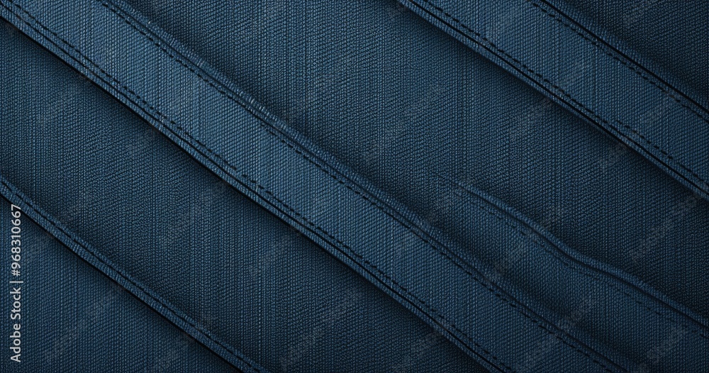 Poster a textured blue fabric with diagonal folds, showcasing a smooth and elegant design suitable for back
