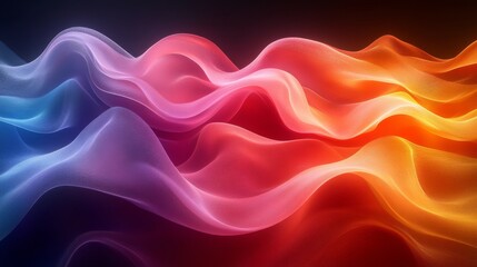 Obraz premium Colorful abstract waves in motion, digital art. Vibrant creative and modern design concept