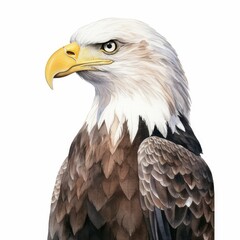 Obraz premium Detailed Illustration of a Majestic Bald Eagle - Perfect for Wildlife Projects, Nature-Themed Decor & Educational Use