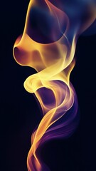 Naklejka premium Colorful abstract smoke on dark background, artistic visualization concept