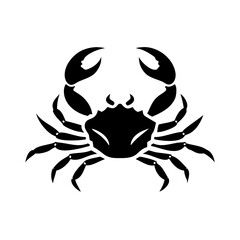 Crab Silhouette Icon - Transparent Background Clipart 