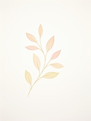 Naklejka premium A delicate illustration of simple leaves in soft pastel colors, perfect for nature-themed designs or calming decor.