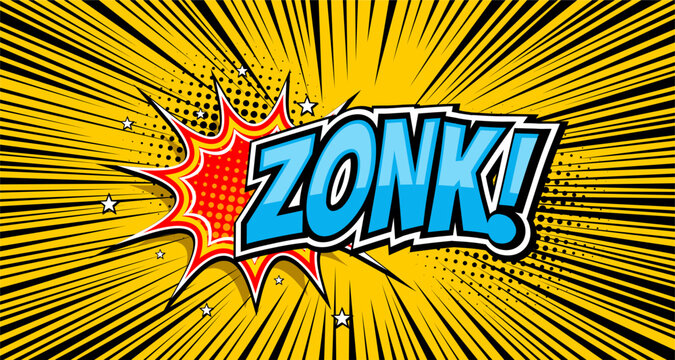 Comic Text ZONK speech bubble in Pop Art style