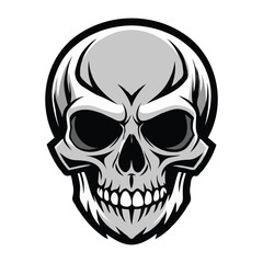 Fototapeta premium Vector clipart of black and white skull illustration