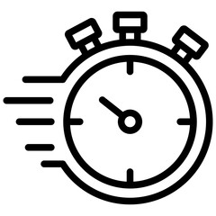 stopwatch rope icon illustration design with outline