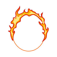 heat circle fire cartoon. burn inferno, smoke ignition, spark wild heat circle fire sign. isolated symbol vector illustration