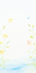 A serene illustration featuring soft pastel flowers and gentle butterflies, perfect for backgrounds and calming designs.