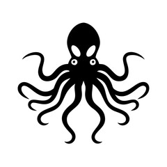 Octopus Silhouette Icon - Transparent Background Clipart