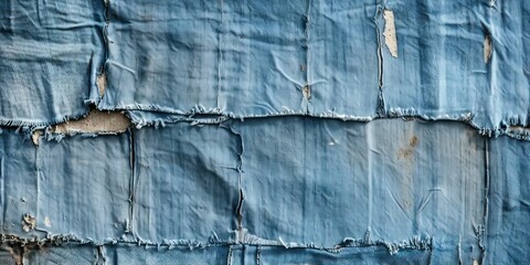 Tattered denim patchwork