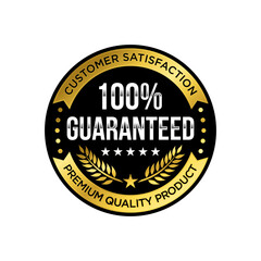 100% Satisfaction Guaranteed. 100% Satisfaction Label Vector Isolated in Flat Style. Best 100% Satisfaction Guaranteed Label Vector for product packaging. Elegant 100% Satisfaction Label Vector.
