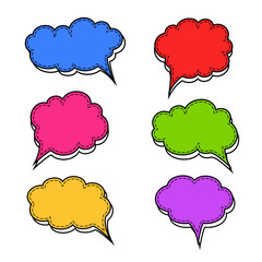 Set of colorful speech bubbles