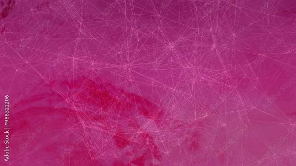 Poster Animation of network of connections on red background