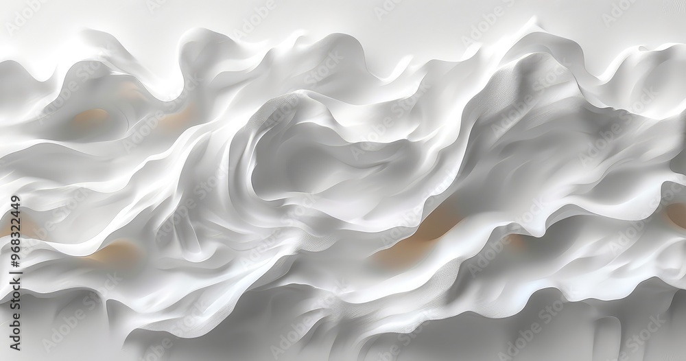 Aufkleber a textured, abstract representation of flowing white forms resembling waves or clouds, evoking a sen
