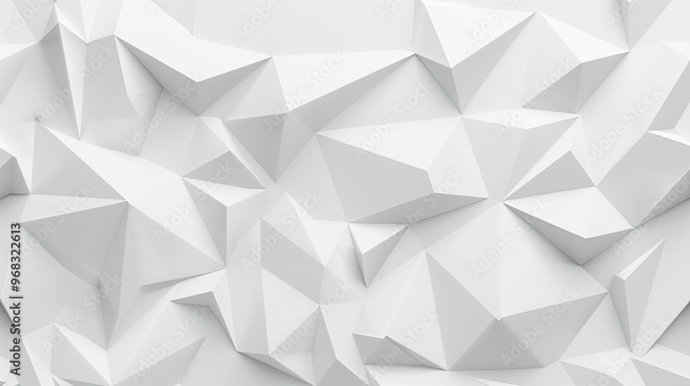 Poster a textured, abstract white surface featuring geometric shapes and sharp angles, ideal for modern des