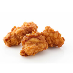 Close up Fresh fried chicken on white background.