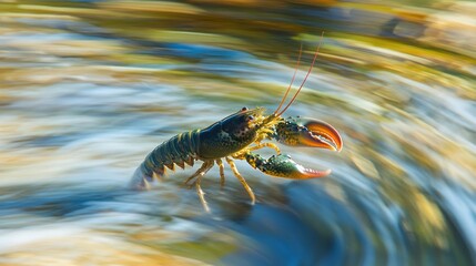 A Crayfish in a Whirl of Water