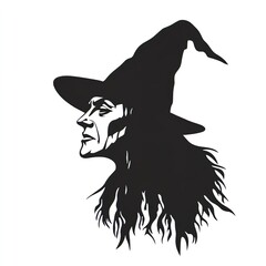 Witch stencil silhouette