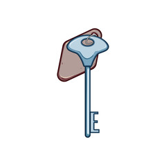 security door key hotel cartoon. lock checkin, checkout reception, concierge suite security door key hotel sign. isolated symbol vector illustration