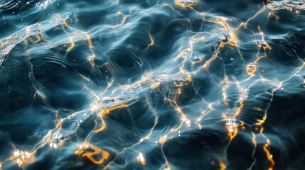 Fototapeta premium Abstract Sunlit Ripples on Deep Blue Water