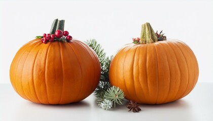 pumpkin chirstmas white background