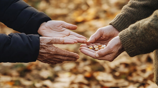 hands compassionately offers a plate of nourishing food, symbolizing kindness, support, and generosity. The image conveys care, community, and the spirit of volunteerism