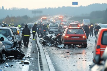 Highway chaos in italy  emergency services respond to multi car collision amid fear and resilience