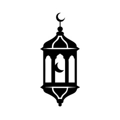 Arabian Lantern Silhouette Icon - Transparent Background Clipart 