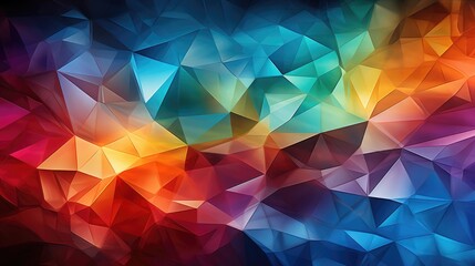Obraz premium A vibrant abstract background featuring a blend of colorful triangular shapes and gradients.