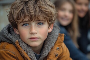 Portrait of a Young Boy with Blue Eyes