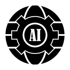 global AI Solid icon