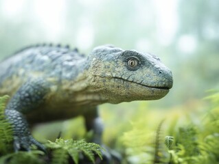 Obraz premium Early Predators on the Hunt in a Lush Mesozoic Wilderness