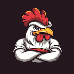 rooster head illustration for logo or sports team mascot