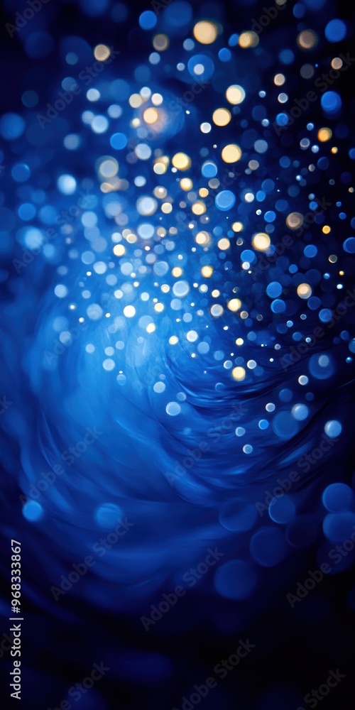 Poster a mesmerizing blue abstract background with shimmering lights creating a dreamy underwater effect. p