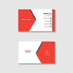 Modern creative red orange color double sided card design
