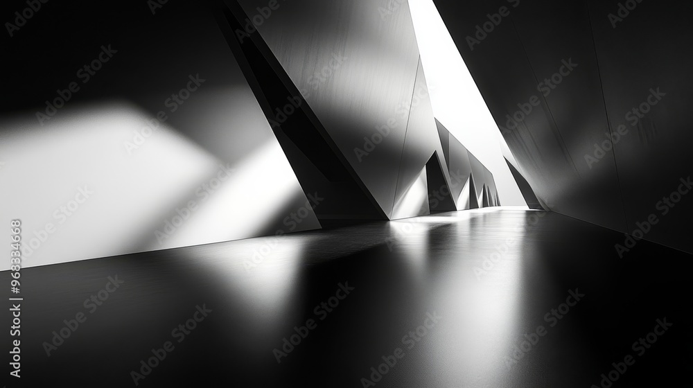 Poster abstract architectural structure with light and shadow