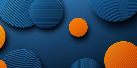 Abstract background with orange and blue circles casting shadow