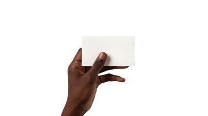 Obraz premium Hand hold blank card on transparent background