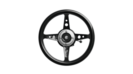 Steering wheel on transparent background