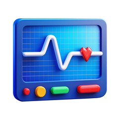 3D plastic toy-like heart rate monitor. Cardiology and health care concept.