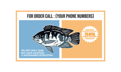 TILAPIA FISH MARKET BANNER, best promotion banner for tilapia fish breeder farm vector illustrations